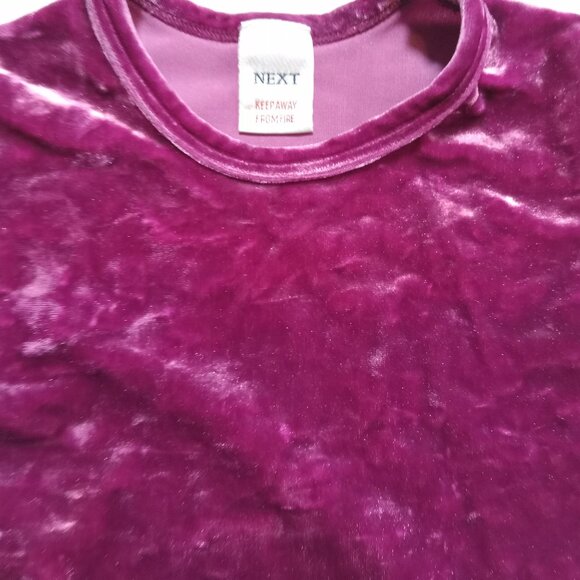 NEXT Pink Velour Top Shirt Baby Girl 3-6 Months up to 18 lbs Holiday Party - Picture 4 of 8